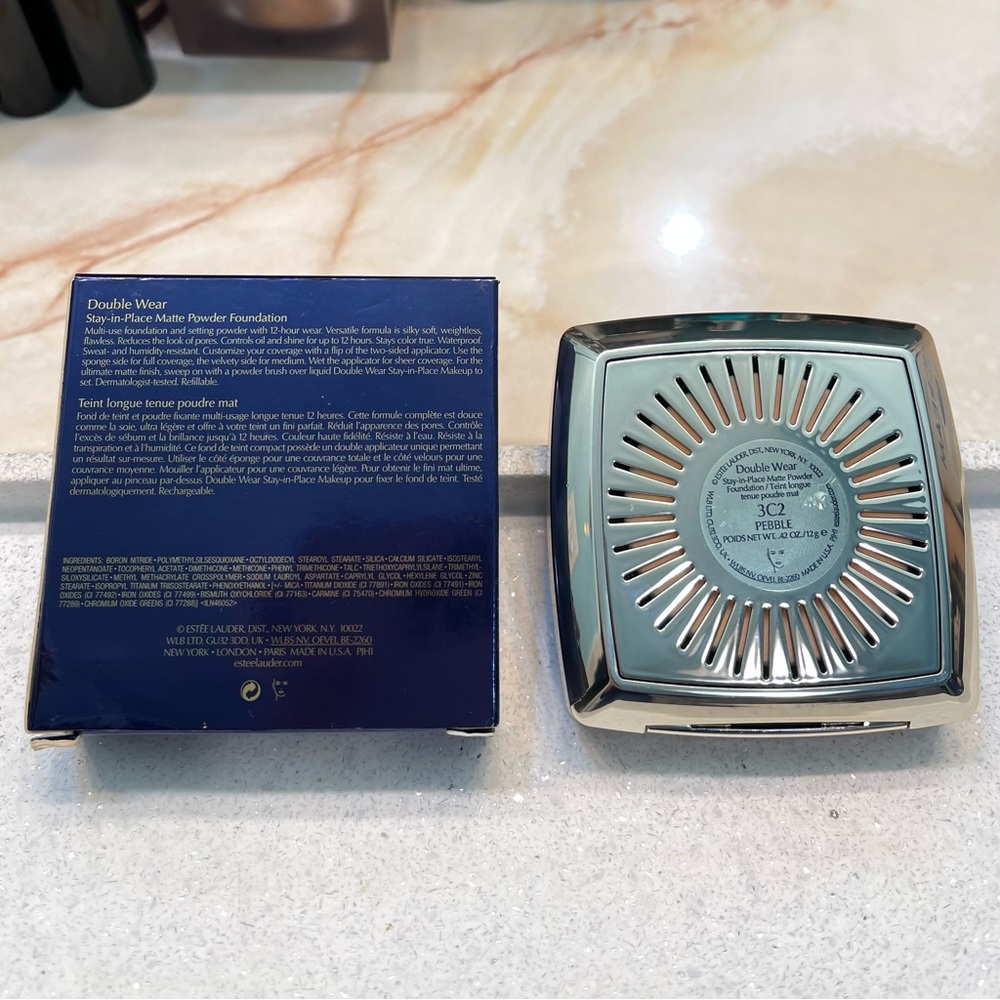 Estēe Lauder ~ 3C2 PEBBLE’ Double Wear Stay-in-Place Matte Powder Foundation NIB - Picture 11 of 16